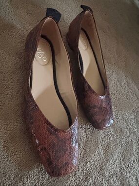 Franco Sarto Snake Print Flats 6 1/2